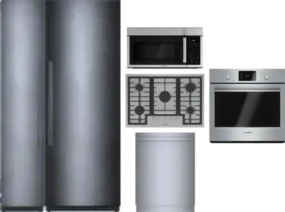 6 Piece Package Includes Refrigerator, Freezer, Cooktop, Wall Oven, Microwave And Dishwasher