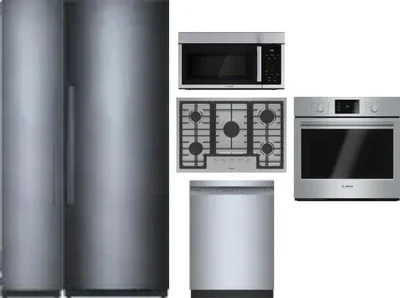 6 Piece Package Includes Refrigerator, Freezer, Cooktop, Wall Oven, Microwave And Dishwasher
