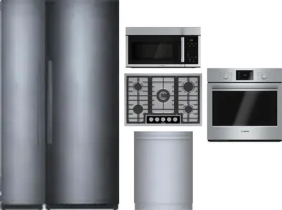 6 Piece Package Includes Refrigerator, Freezer, Cooktop, Wall Oven, Microwave And Dishwasher