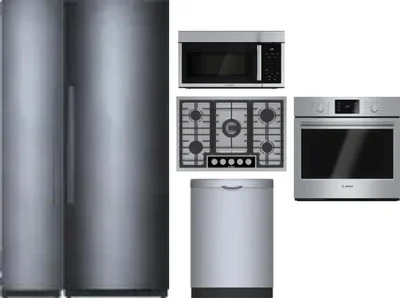 6 Piece Package Includes Refrigerator, Freezer, Cooktop, Wall Oven, Microwave And Dishwasher