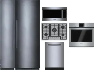 6 Piece Package Includes Refrigerator, Freezer, Cooktop, Wall Oven, Microwave And Dishwasher