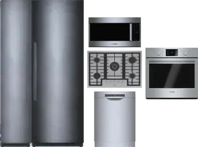 6 Piece Package Includes Refrigerator, Freezer, Cooktop, Wall Oven, Microwave And Dishwasher