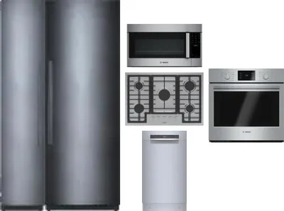 6 Piece Package Includes Refrigerator, Freezer, Cooktop, Wall Oven, Microwave And Dishwasher