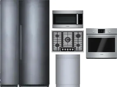 6 Piece Package Includes Refrigerator, Freezer, Cooktop, Wall Oven, Microwave And Dishwasher