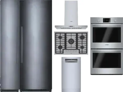 6 Piece Package Includes Refrigerator, Freezer, Cooktop, Wall Oven, Hood And Dishwasher