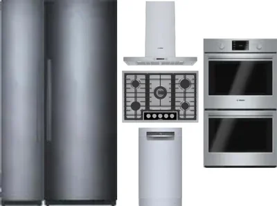 6 Piece Package Includes Refrigerator, Freezer, Cooktop, Wall Oven, Hood And Dishwasher