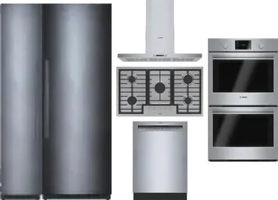 6 Piece Package Includes Refrigerator, Freezer, Cooktop, Wall Oven, Hood And Dishwasher