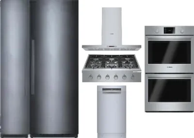 6 Piece Package Includes Refrigerator, Freezer, Cooktop, Wall Oven, Hood And Dishwasher