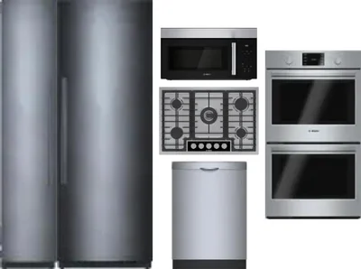 6 Piece Package Includes Refrigerator, Freezer, Cooktop, Wall Oven, Microwave And Dishwasher