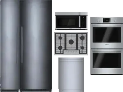 6 Piece Package Includes Refrigerator, Freezer, Cooktop, Wall Oven, Microwave And Dishwasher