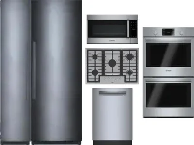 6 Piece Package Includes Refrigerator, Freezer, Cooktop, Wall Oven, Microwave And Dishwasher