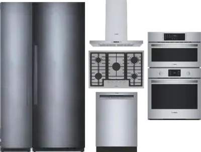 6 Piece Package Includes Refrigerator, Freezer, Cooktop, Wall Oven, Hood And Dishwasher
