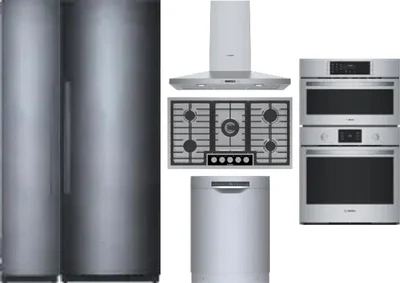 6 Piece Package Includes Refrigerator, Freezer, Cooktop, Wall Oven, Hood And Dishwasher