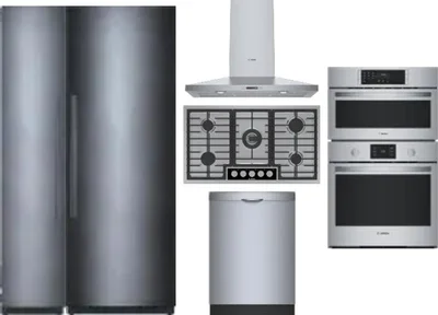 6 Piece Package Includes Refrigerator, Freezer, Cooktop, Wall Oven, Hood And Dishwasher