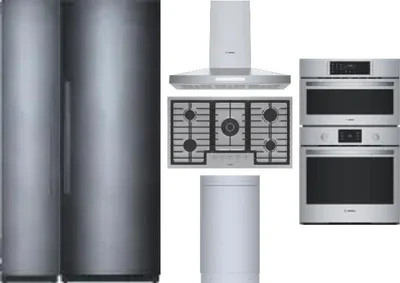 6 Piece Package Includes Refrigerator, Freezer, Cooktop, Wall Oven, Hood And Dishwasher