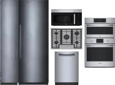 6 Piece Package Includes Refrigerator, Freezer, Cooktop, Wall Oven, Microwave And Dishwasher