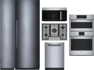 6 Piece Package Includes Refrigerator, Freezer, Cooktop, Wall Oven, Microwave And Dishwasher