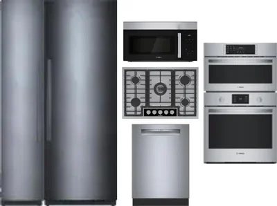 6 Piece Package Includes Refrigerator, Freezer, Cooktop, Wall Oven, Microwave And Dishwasher
