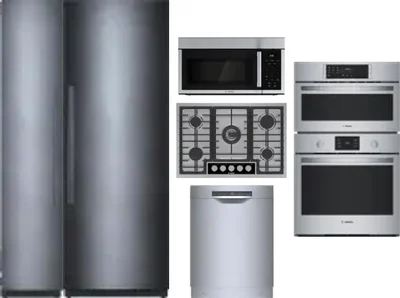 6 Piece Package Includes Refrigerator, Freezer, Cooktop, Wall Oven, Microwave And Dishwasher