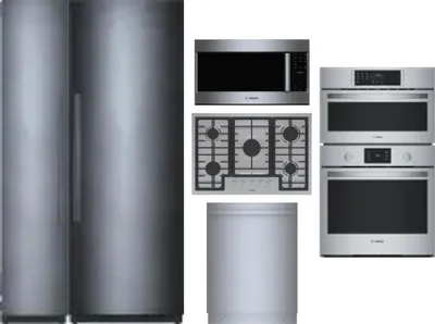 6 Piece Package Includes Refrigerator, Freezer, Cooktop, Wall Oven, Microwave And Dishwasher