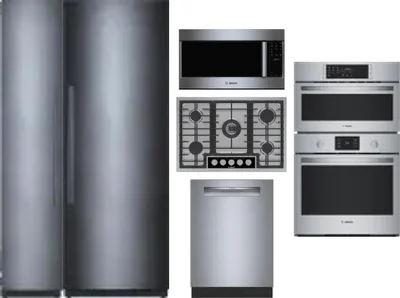 6 Piece Package Includes Refrigerator, Freezer, Cooktop, Wall Oven, Microwave And Dishwasher