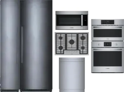 6 Piece Package Includes Refrigerator, Freezer, Cooktop, Wall Oven, Microwave And Dishwasher