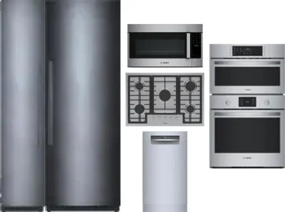 6 Piece Package Includes Refrigerator, Freezer, Cooktop, Wall Oven, Microwave And Dishwasher