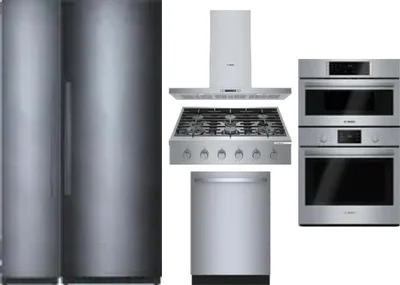 6 Piece Package Includes Refrigerator, Freezer, Cooktop, Wall Oven, Hood And Dishwasher