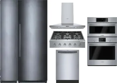 6 Piece Package Includes Refrigerator, Freezer, Cooktop, Wall Oven, Hood And Dishwasher