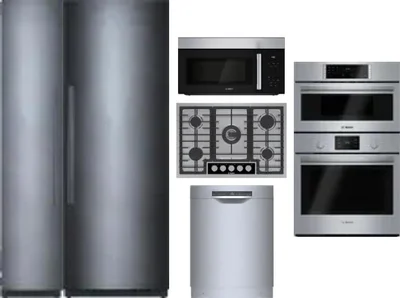 6 Piece Package Includes Refrigerator, Freezer, Cooktop, Wall Oven, Microwave And Dishwasher