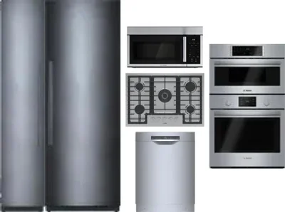 6 Piece Package Includes Refrigerator, Freezer, Cooktop, Wall Oven, Microwave And Dishwasher