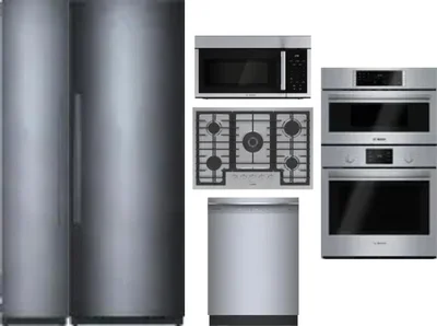 6 Piece Package Includes Refrigerator, Freezer, Cooktop, Wall Oven, Microwave And Dishwasher