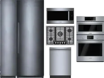 6 Piece Package Includes Refrigerator, Freezer, Cooktop, Wall Oven, Microwave And Dishwasher