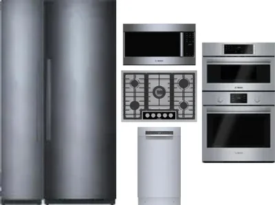 6 Piece Package Includes Refrigerator, Freezer, Cooktop, Wall Oven, Microwave And Dishwasher
