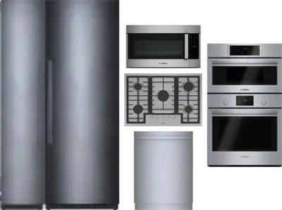 6 Piece Package Includes Refrigerator, Freezer, Cooktop, Wall Oven, Microwave And Dishwasher
