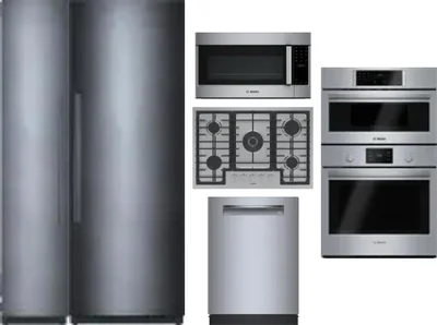 6 Piece Package Includes Refrigerator, Freezer, Cooktop, Wall Oven, Microwave And Dishwasher