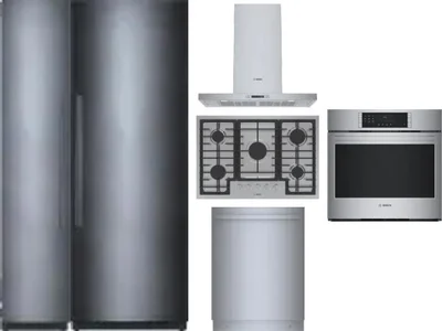 6 Piece Package Includes Refrigerator, Freezer, Cooktop, Wall Oven, Hood And Dishwasher