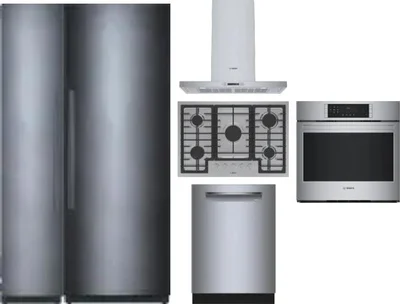 6 Piece Package Includes Refrigerator, Freezer, Cooktop, Wall Oven, Hood And Dishwasher