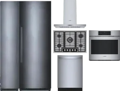 6 Piece Package Includes Refrigerator, Freezer, Cooktop, Wall Oven, Hood And Dishwasher