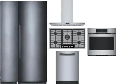 6 Piece Package Includes Refrigerator, Freezer, Cooktop, Wall Oven, Hood And Dishwasher