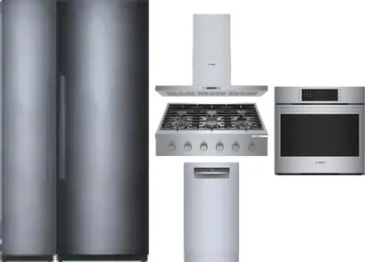6 Piece Package Includes Refrigerator, Freezer, Cooktop, Wall Oven, Hood And Dishwasher