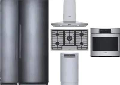 6 Piece Package Includes Refrigerator, Freezer, Cooktop, Wall Oven, Hood And Dishwasher