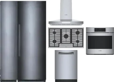 6 Piece Package Includes Refrigerator, Freezer, Cooktop, Wall Oven, Hood And Dishwasher