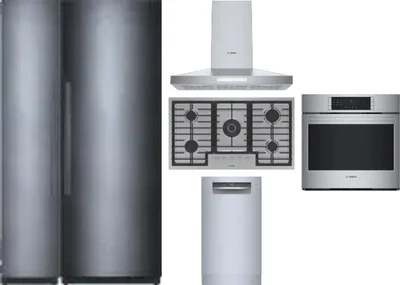 6 Piece Package Includes Refrigerator, Freezer, Cooktop, Wall Oven, Hood And Dishwasher