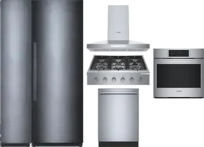 6 Piece Package Includes Refrigerator, Freezer, Cooktop, Wall Oven, Hood And Dishwasher