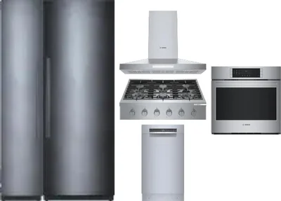 6 Piece Package Includes Refrigerator, Freezer, Cooktop, Wall Oven, Hood And Dishwasher