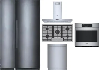 6 Piece Package Includes Refrigerator, Freezer, Cooktop, Wall Oven, Hood And Dishwasher