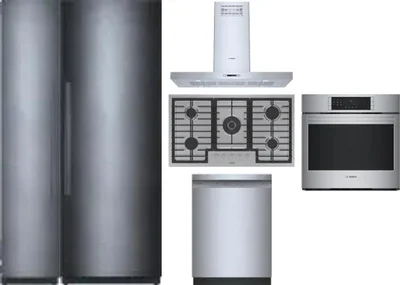 6 Piece Package Includes Refrigerator, Freezer, Cooktop, Wall Oven, Hood And Dishwasher