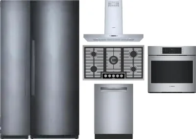 6 Piece Package Includes Refrigerator, Freezer, Cooktop, Wall Oven, Hood And Dishwasher