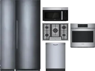 6 Piece Package Includes Refrigerator, Freezer, Cooktop, Wall Oven, Microwave And Dishwasher
